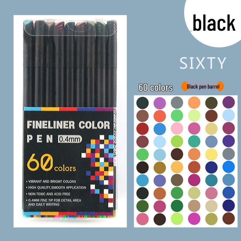 Cross-border Colored Fineliner and Art Brush Set for Children – Water-based Fiber Tip Pens