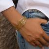 Exquis Bracelet Manchette Fleurs Creuses Sculptées pour Femmes Acier Inoxydable Large Géométrique Ouvert Bracelets Charms Bijoux Cadeau de Fête