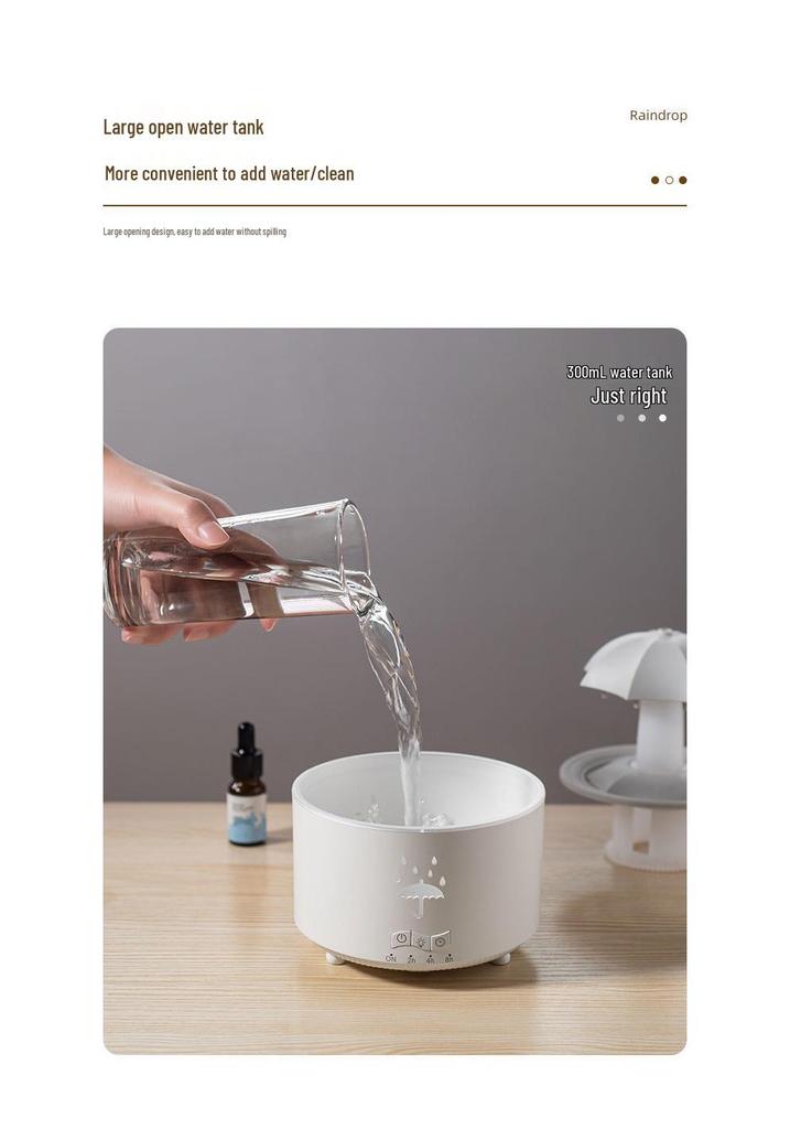 Rotating Umbrella Aroma Diffuser: Large Mist Humidifier with Seven-Color Lights & Remote Control
