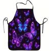 1 Piece of Creative Fashion-Themed Apron, Neon Glowing Butterfly Retro Design Apron, Unisex, Perfect for Crafts, Baking, Painting, Kitchen and Househo