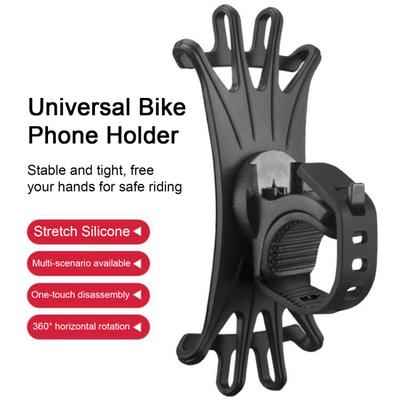 Soporte para teléfono de bicicleta con rotación de 360 grados, antivibración y estabilidad, universal, para manillar de bicicleta.