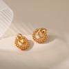 Vintage French Twisted 18k Gold Plated Hollow Circle Fashion Earrings For Women