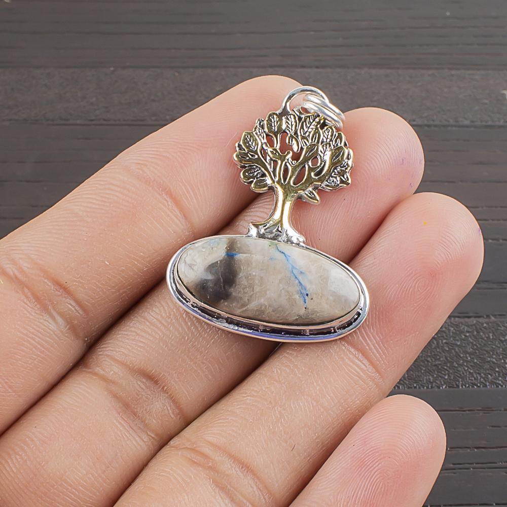 

Natural Australian Azurite Gemstone 925 Sterling Silver Jewelry Pendant 1.37 AJP-2184