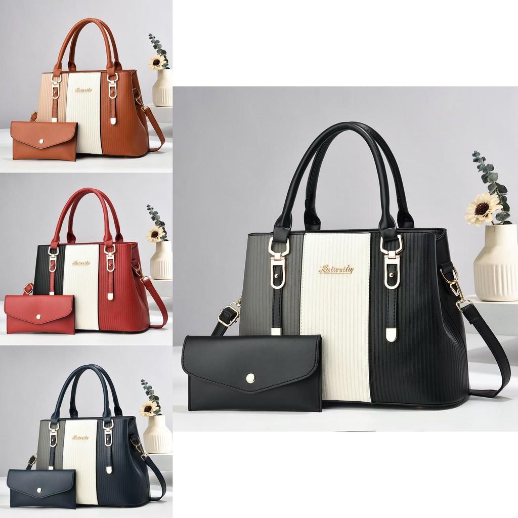 Stylish Large Capacity Mother And Child Bag In Trendy Striped Color Block Design For Women