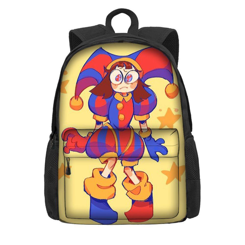 Mochila Escolar O Incrível Circo Digital Para Meninos E Meninas Respirável E Durável 3º-4º Ano Estilo Moderno E Descolado Material Poliéster