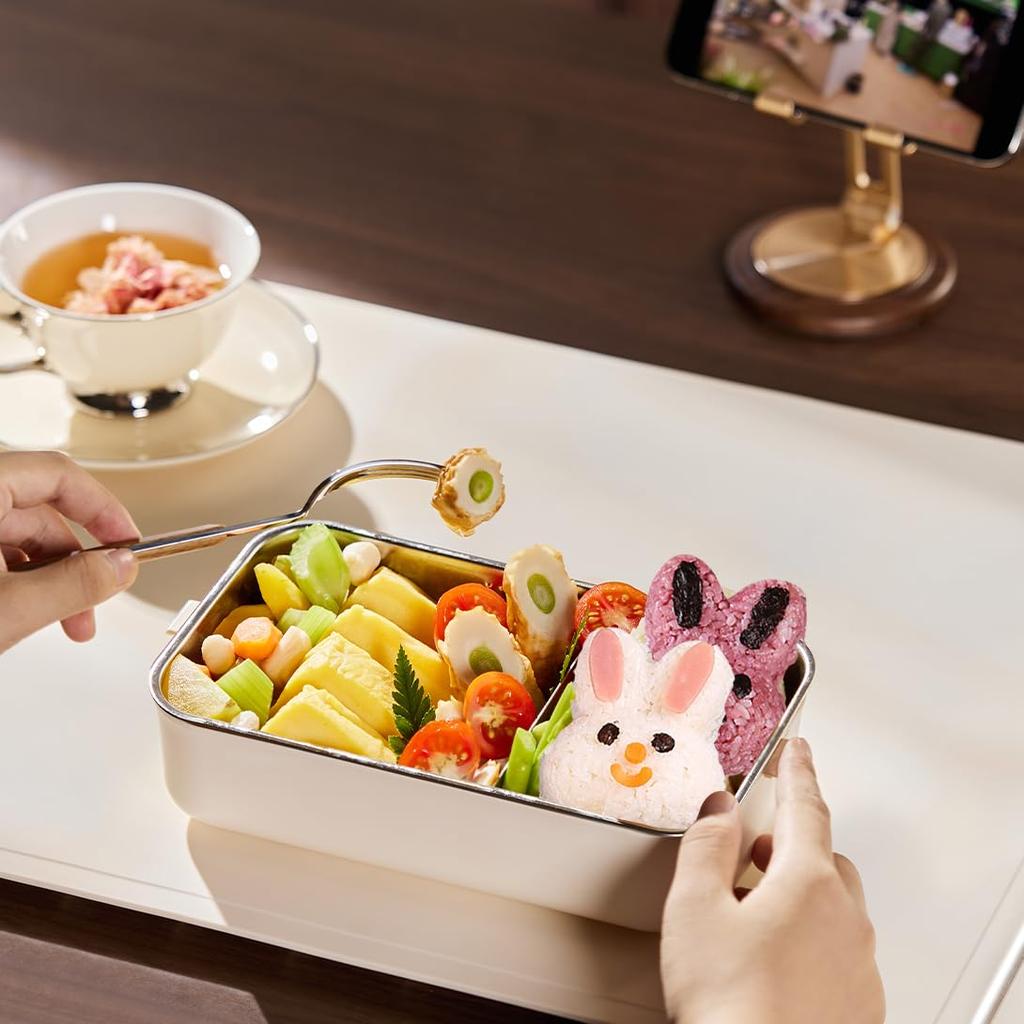 Koonafy Onigiri Molds, Cat and Rabbit, Set of 2, Onigiri Maker, Sushi Mold, Rice Mold, Bento Mold, Home Use, Cute, Character Bento, Kitchen Supplies,