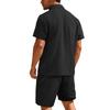 Men's New Casual Sports Thin Lapel Shirt Short Sleeve Set