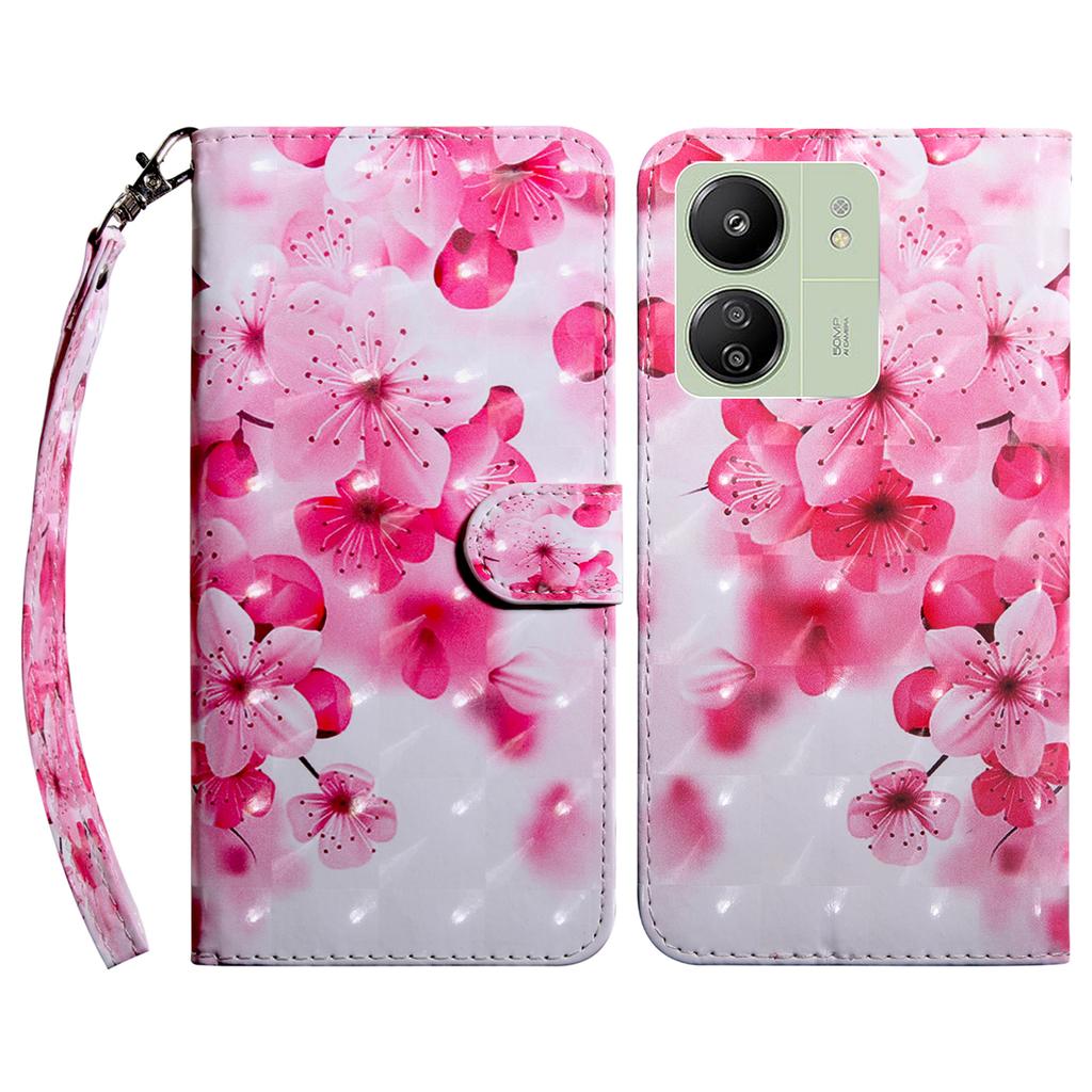 For Xiaomi Redmi 13C 4G/13C 5G/Poco C65 4G/Poco M6 5G/13R 5G Magnetic Phone Case 3D Pattern Printing Wallet Cover