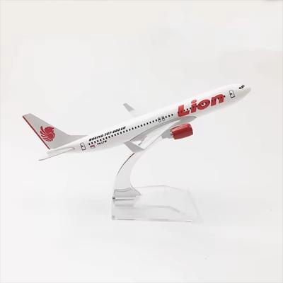 Modelo de Avião em Liga 1/400 16cm B737 Lion Airlines Avião Miniatura Com Base Ornamento Para Entusiastas da Aviação