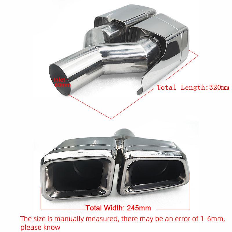Mercedes E-Class W212 AMG/E63 Quad Square Outlet Stainless Steel Exhaust Tailpipe