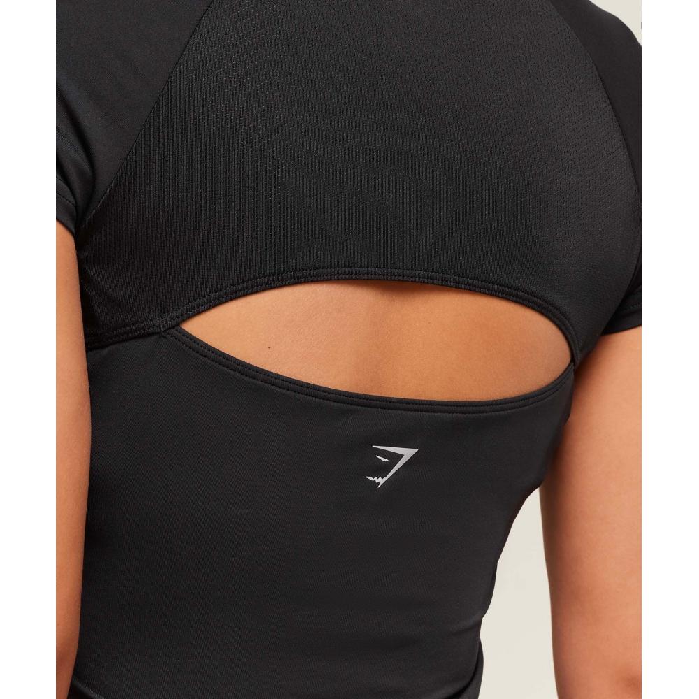 Gymshark Running Back VenT T shirT Black B3b1b Bb2j