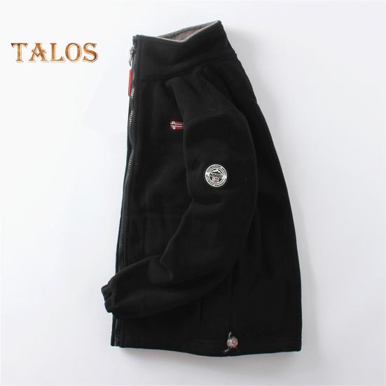 Herren Mantel Revers Langarm Doppelseitiger Polarfleece Mantel mit Taschen Herbst Winter Einfarbig Lässige Oberbekleidung