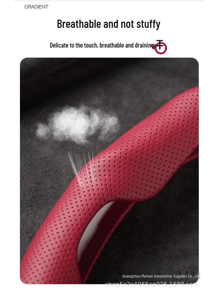 Ultra-Thin Suede Steering Wheel Cover: Sweat-Absorbent, Non-Slip D-Type Design, Universal Fit for All Seasons