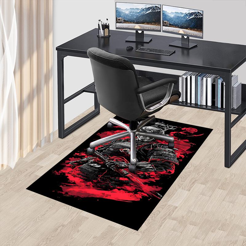 Samurai Warrior Chair Mat Office Carpet for Desk, Home Decor, Sofa Rug, Gift Idea for Any Room