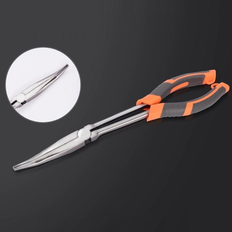 11inch Multifunctional Long Reach Pointed Nose Pliers for Electricians, Anglers, and DIY Enthusiasts