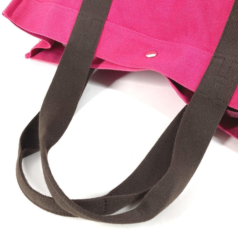 Hermes With Porch Sac De Plage GM Tote Bag Shoulder Bag Canvas pink/Black