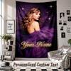 Wall Hanging Tapestry With Custom Name & Text, Taylor Swift Decorative Tapestry For Bedroom
