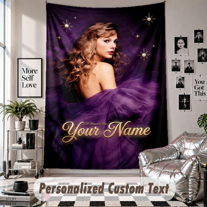 Wall Hanging Tapestry With Custom Name & Text, Taylor Swift Decorative Tapestry For Bedroom