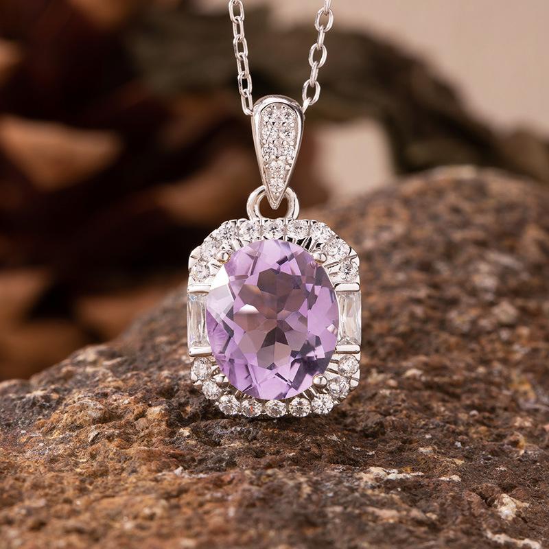 Natural Colored Jewelry Topaz Amethyst Citrine Ring Women'S S925 Silver Light Luxury High Sense