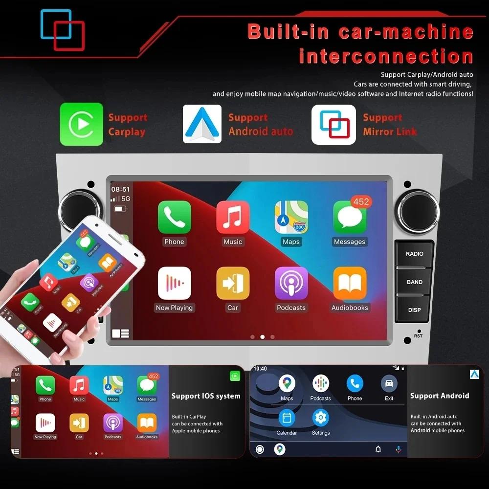Radio Android Apple CarPlay de 8 inchi pentru Opel Astra HJ Vectra Vauxhall Antara Zafira Corsa CD Vivaro Meriva Veda Car Multimedia