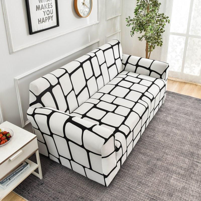 Premium 1Pcs Elastic Print Sofa Cover for Living Room Couch Cover L-shape Armchair Chair Slipcovers 1/2/3/4 Seat