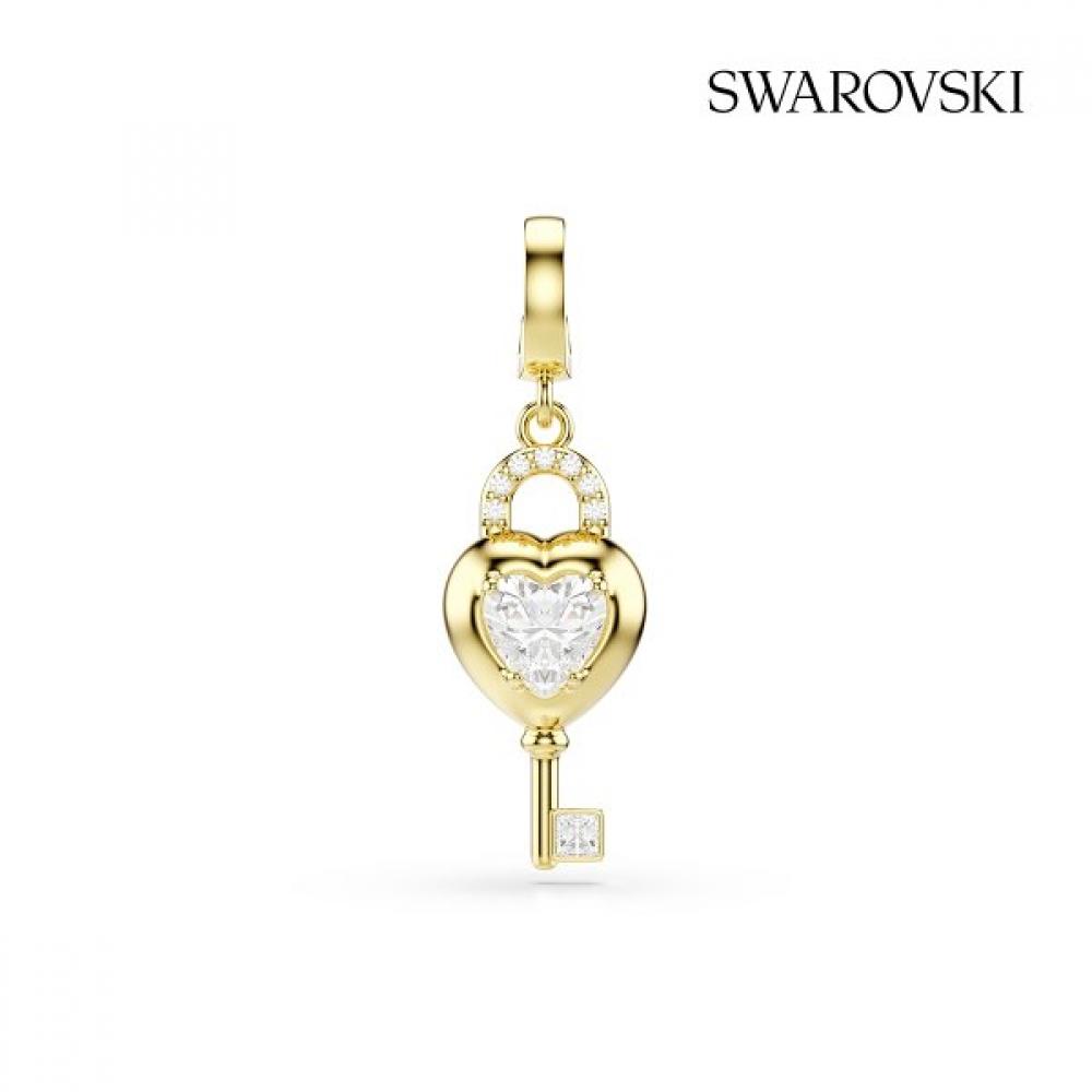 Swarovski Idyllia Charm Gold Tone Heart With Key Charm