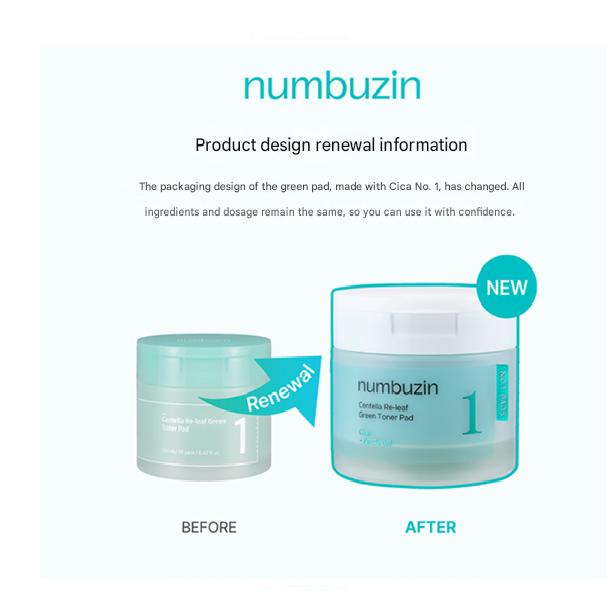 

NUMBUZIN No. 1 Cica Ground Green Pad 70 Pads, 70 Pieces, 1 Piece