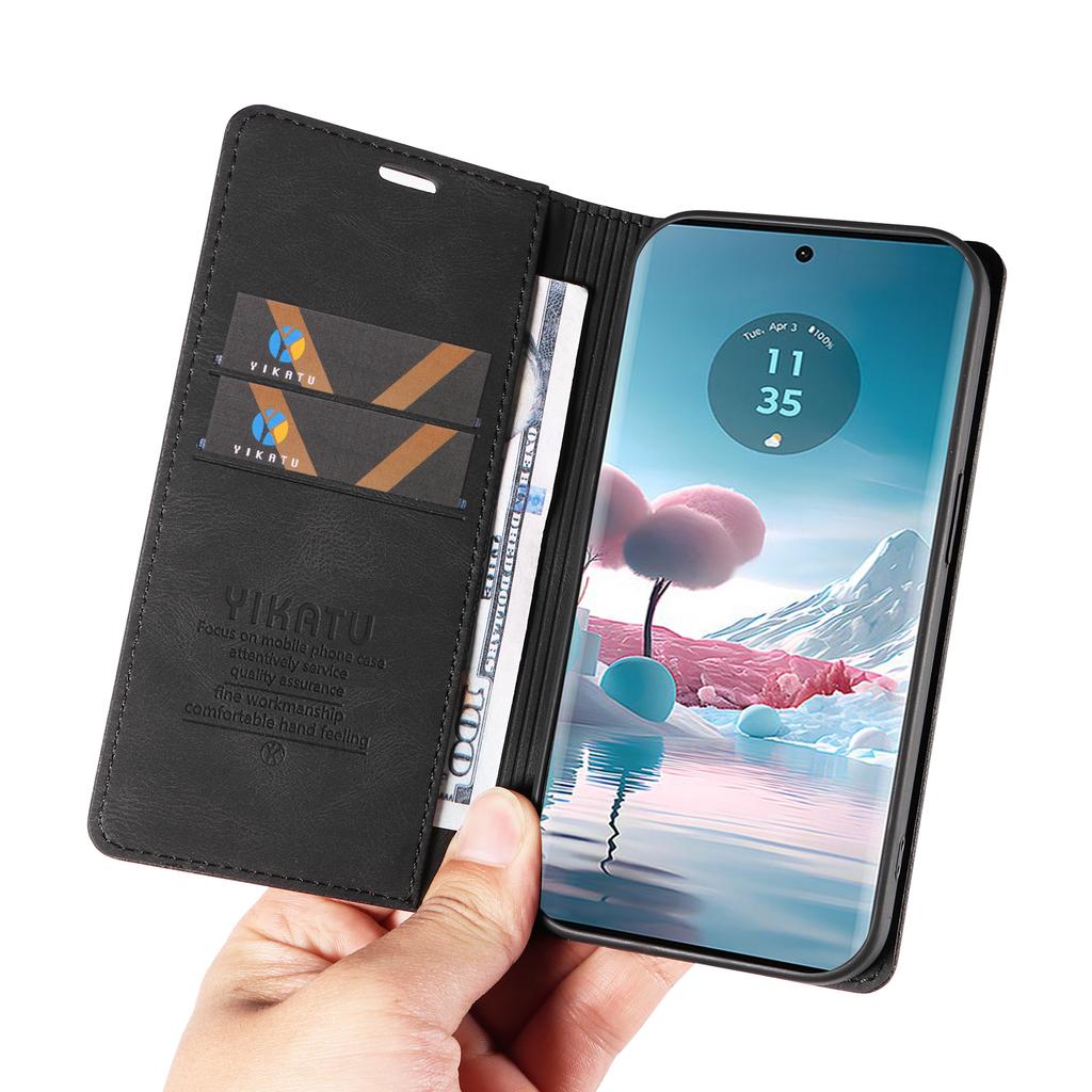 YIKATU YK-004 Pro Motorola Edge 40 Neo 5G Magnetické pouzdro Kůže na dotek Kožený Stojánek Peněženka Kryt na telefon