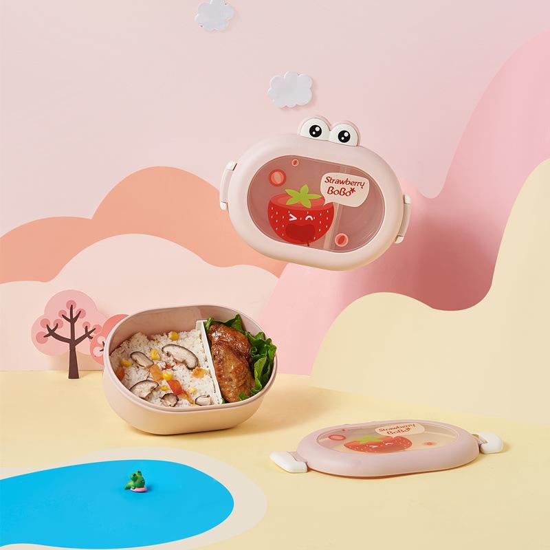 Children Cartoon Bento Box Cute Little Frog Lunch Box Outdoor Picnic Food Container Fruits Snacks Storage Box for Kids Student