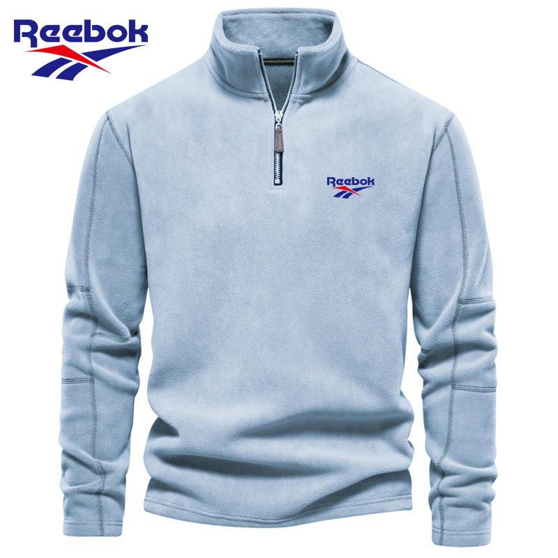 

Reebok 2026 Чоловіча осінньо-зимова новинка з вишивкою, зі стійкою-комірцем, напівблискавкою, з довгим рукавом, світшот, модний повсякденний флісовий топ L