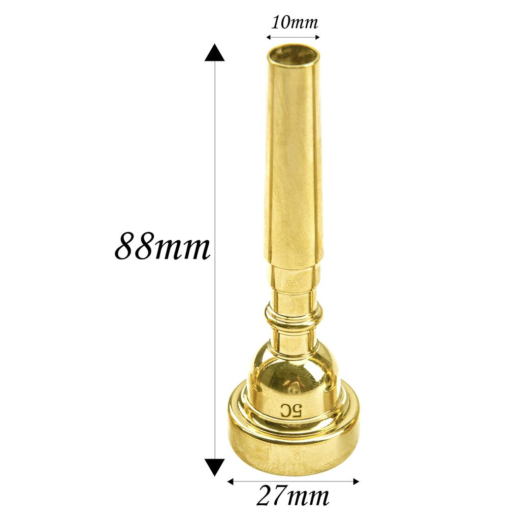 Yootones Trumpet Mouthpiece Set (3 pieces) - 7C, 5C, 3C - Suitable for Beginners and Professional Players (Gold)