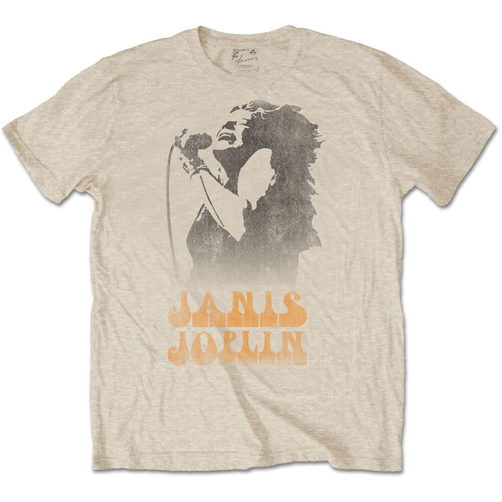 Janis Joplin - Working The Mic - Sand t-shirt XXXXL