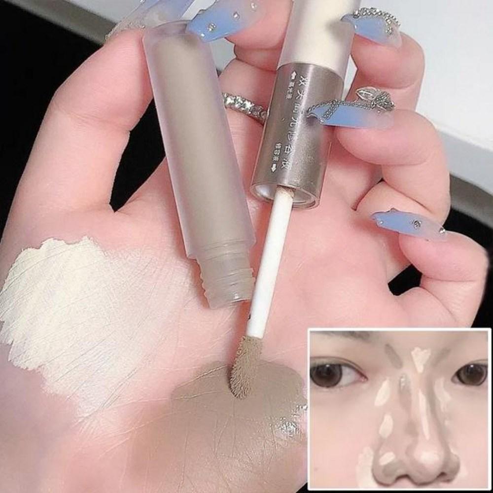Highlighter Liquid Contouring Bronzer Stick Warm Skin Tone Brown Nose Shadow Contour Matte Face Makeup 2 in 1, 01 Highlighter