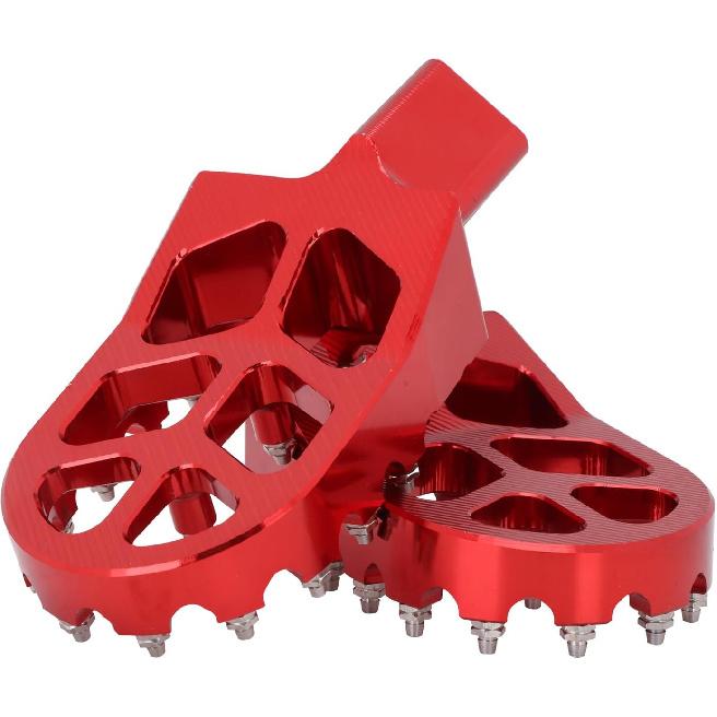 Dirt Bike Fußrasten, Motorrad Fußrasten Breitere Fußrasten Rastpedal CNC für CRF 110 CRF110F 2013-2023 CRF125F 2014-2023 Rot