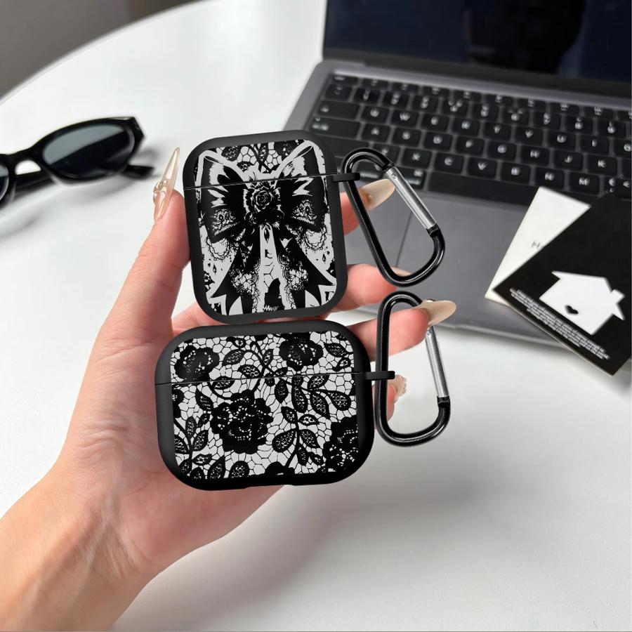 Case For Airpods Pro2 Pro3 Pro 4 2 3 1 Earphone Cases Cover Black Lace