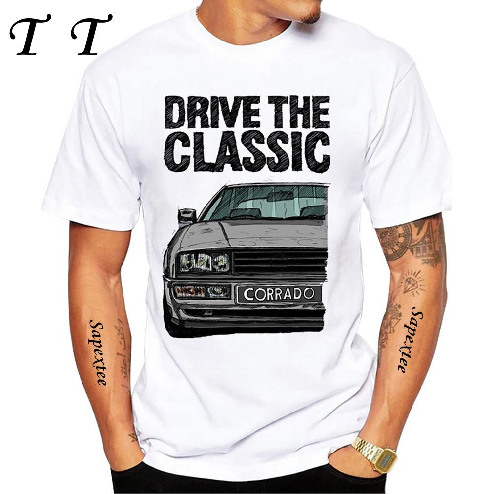 90s Drive The Classic Corrado Tshirt Summer Men Short Sleeve Hip Hop Boy Casual White Tops Legend Car Funny Design Cool Tees