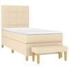 Boxspringbett mit Matratze Creme 100x200 cm Stoff
