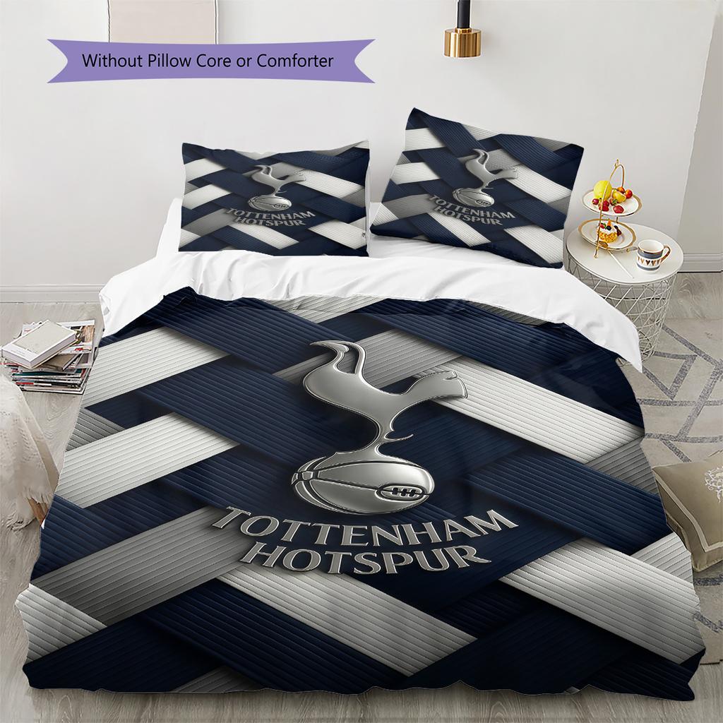Tottenham Logo  Bedding Quilt Set Quilt Cover Pillowcase Home Decoration Birthday Gift (1 * Duvet Cover + 2 * Pillowcase, Without Core)