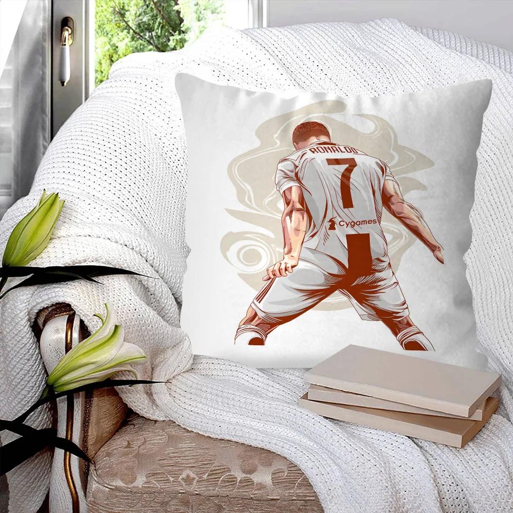 1PC CR7 Cristiano Ronaldo Pillow Case Sofa Decorative Home Double-sided Printing Short Plush Cute Cushion Cover