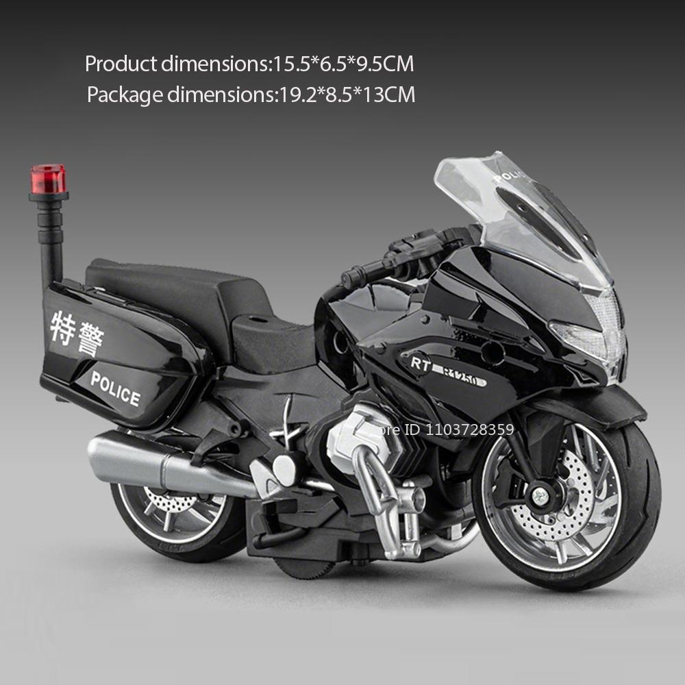 1:14 R1250RT R1250RT-P Miniaturmodell Spielzeugmotorräder Legierung Druckguss Sound Licht Stoßdämpfung Gummireifen Polizei Motorräder