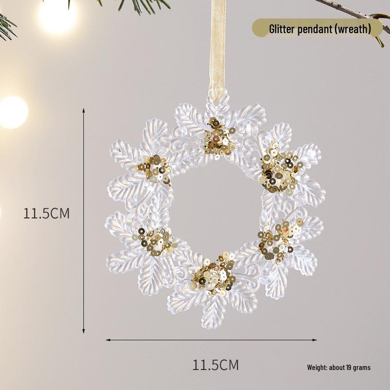 

Акриловая подвеска-снежинка с золотой окантовкой для рождественской елки для витрины