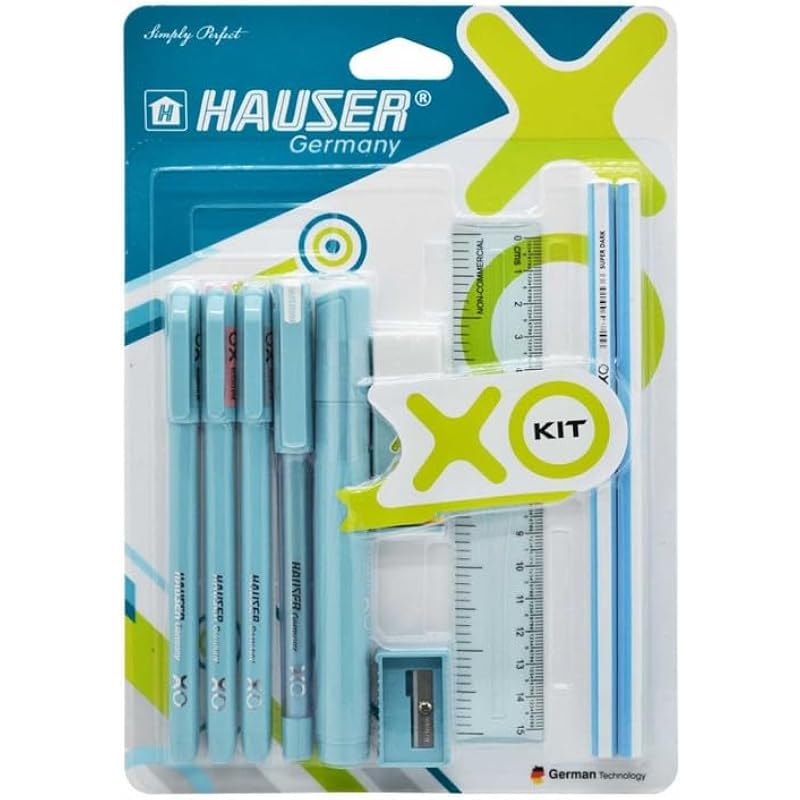 Hauser Xo Writing Stationery Kit | A Complete Writing Kit | Gift Set For Kids Students & Office | Combination Set Of 10