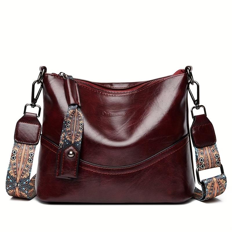 Dámská kabelka přes rameno ve vintage stylu, prostorná crossbody taška s nastavitelným popruhem, zapínání na zip, více kapes, lehká módní designová kabelka