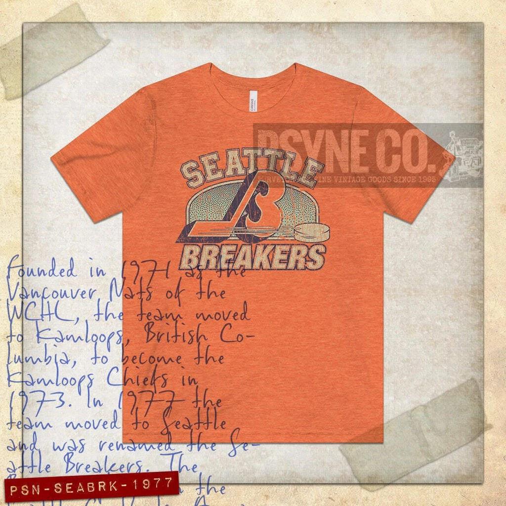 Seattle Breakers Hockey 1977 Vintage Men s T shirt 4XL