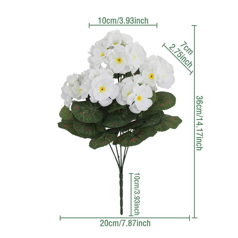 Artificial Geranium Flower Bouquet Outdoor UV Resistant Simulation Flowers Home Decor For Garden Festival Party Ornaments