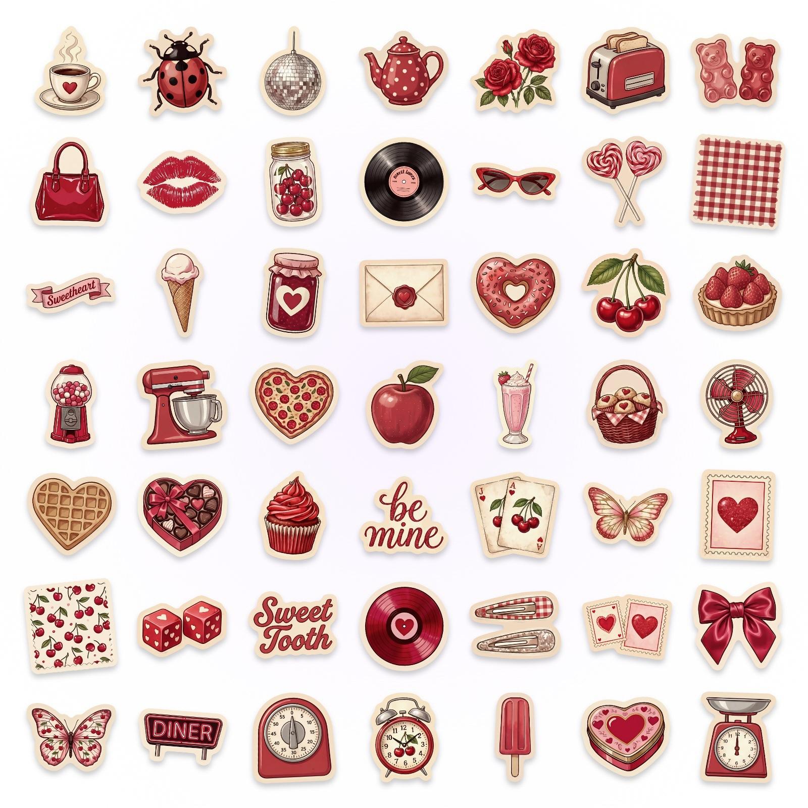 

50 Pink World Creative Stickers Luggage Water Cup Tablet Phone Case Decorative Waterproof Sticker