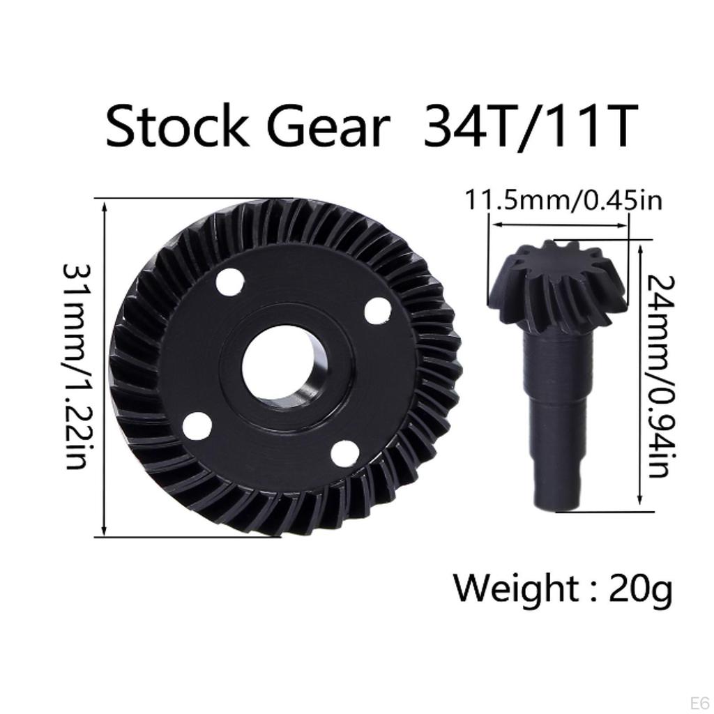 Differential Axle Gear Replacement Heavy Duty Steel Spiral for 1/10 RC Car DIY
