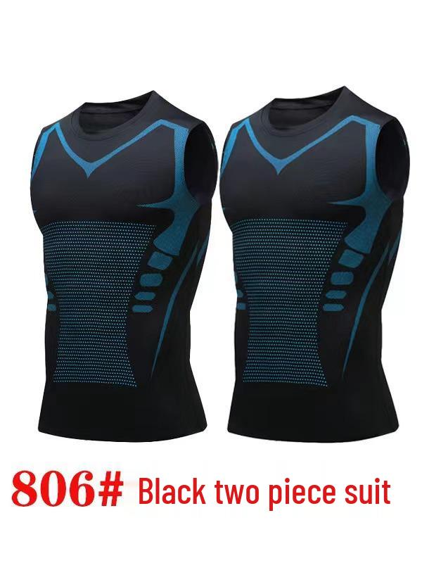 Men's Quick-Dry Sleeveless Three-Piece Fitness Set for Running and Basketball