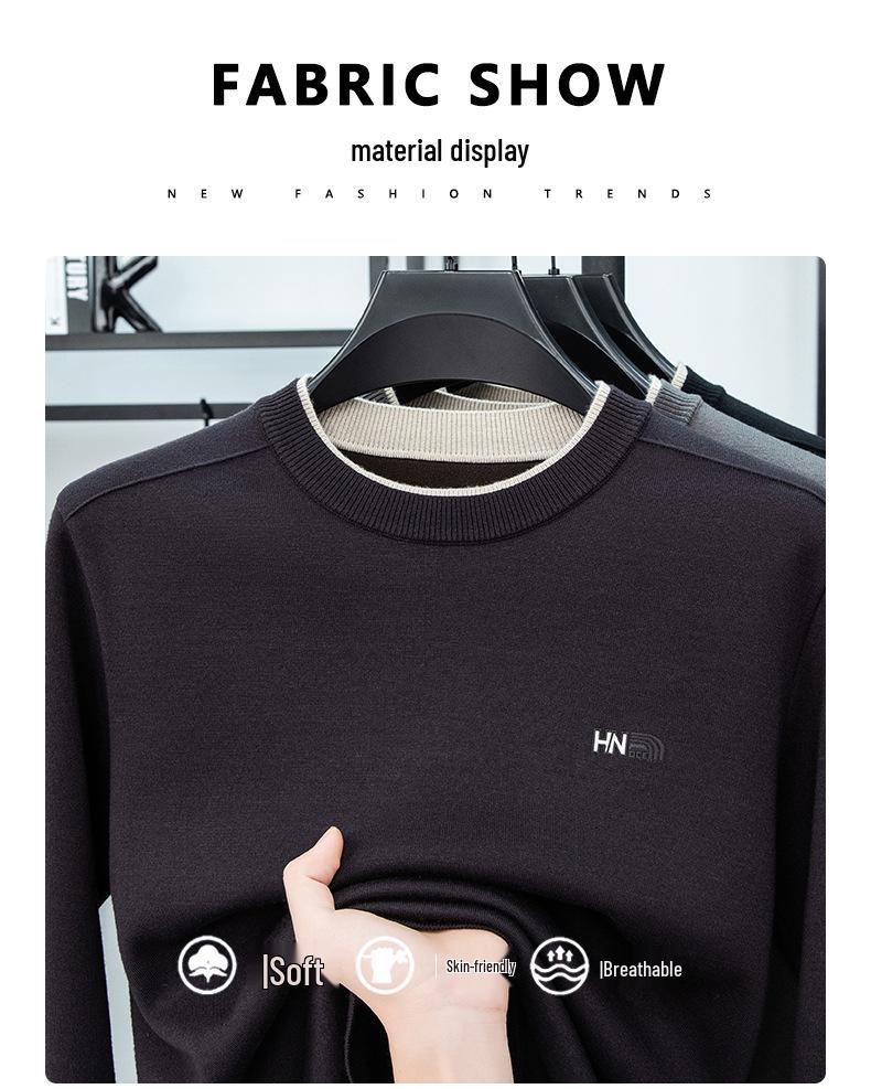 Men's Autumn Winter Embroidered Wool-Blend Knit Sweater