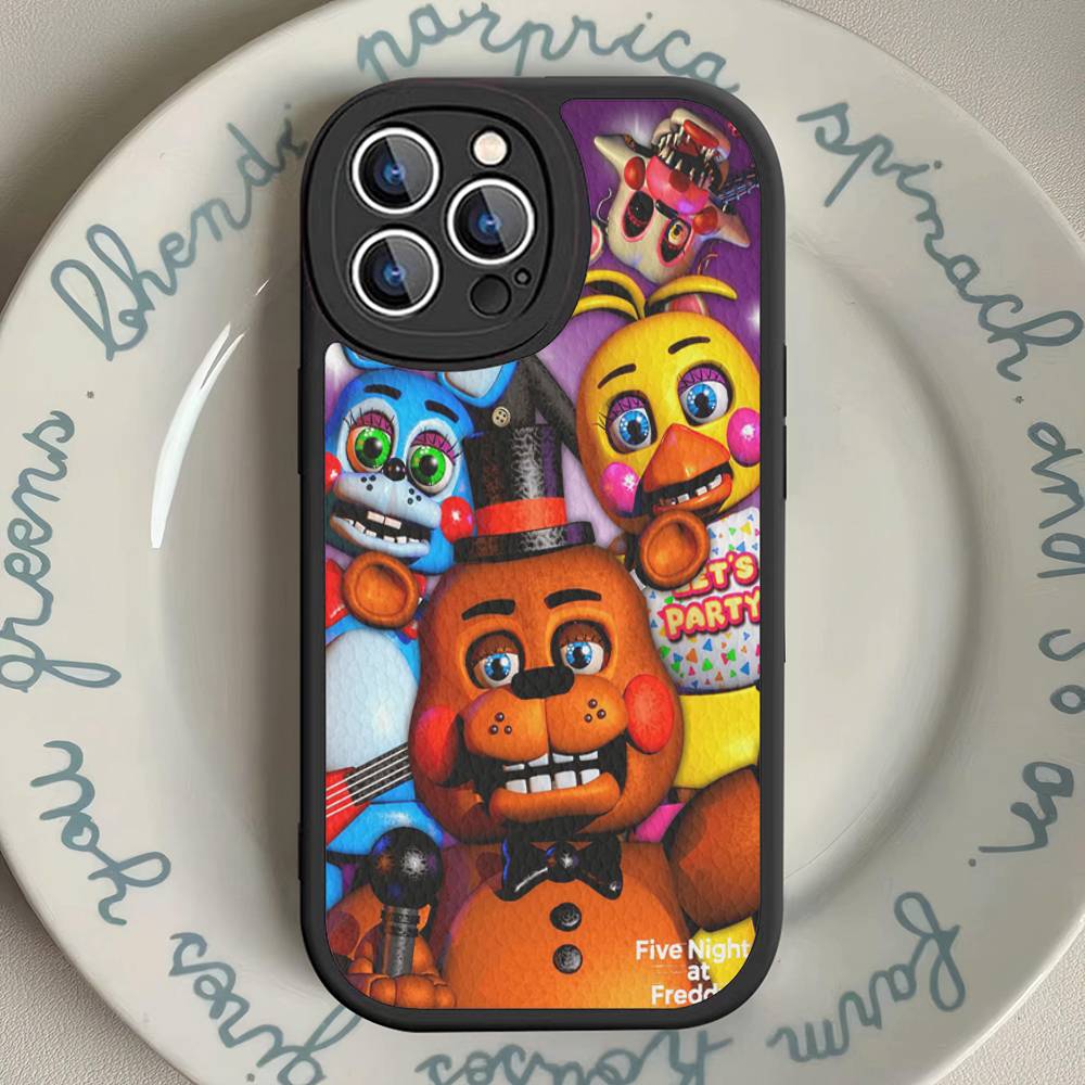 

Game Five Nights At Freddys Leather Phone Case For IPhone 16 16e 15 14 13 12 11 Pro Max Plus Mini Cover iPhone 15 pro